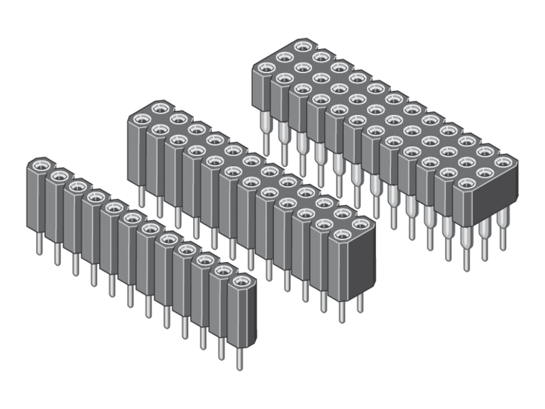 Buchsenleiste mit gedrehten Kontakten THT, Raster 2,54 mm – Serie 115