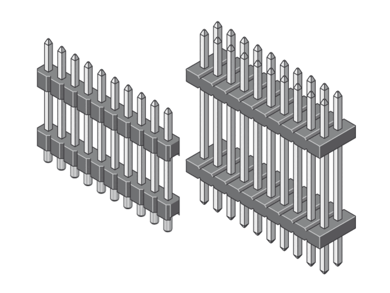 Barrette sandwich THT pas 1,27 mm – série 177