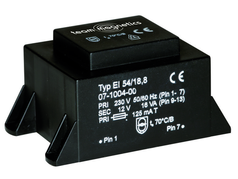 Transformer EI54/18.8 16.0VA – Housing with Mounting Tab