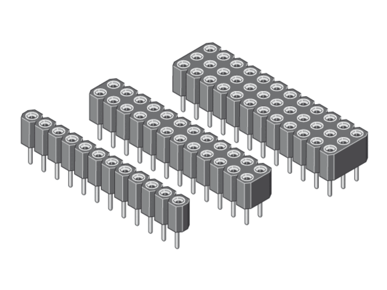 Buchsenleiste mit gedrehten Kontakten THT, Raster 2,54 mm – Serie 111