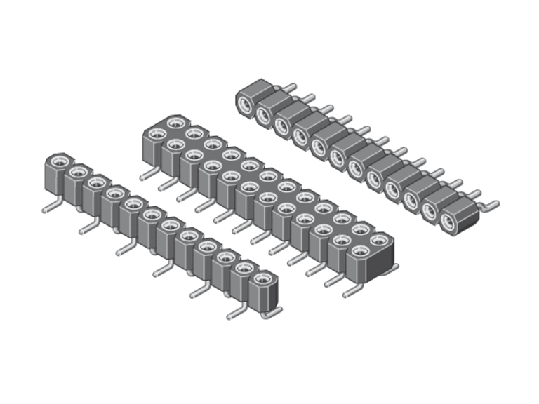 Buchsenleiste mit gedrehten Kontakten SMD, Raster 2,54 mm – Serie 120