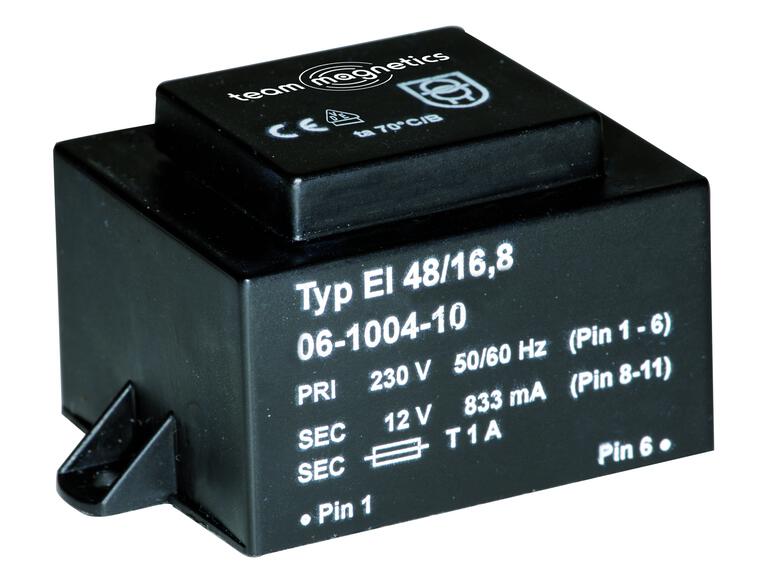 Transformateur EI48/16,8 10,0VA – Boitier avec support de montage