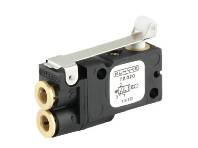 Mechanisch betätigtes Ventil Typ 72  –  1.5-8bar, NW2, 3/2-Wege NC