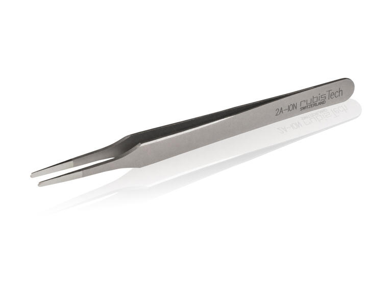 Rubis Pinzette, gerade – Feine Pinzette mit flacher Rundspitze ** antibakteriell **